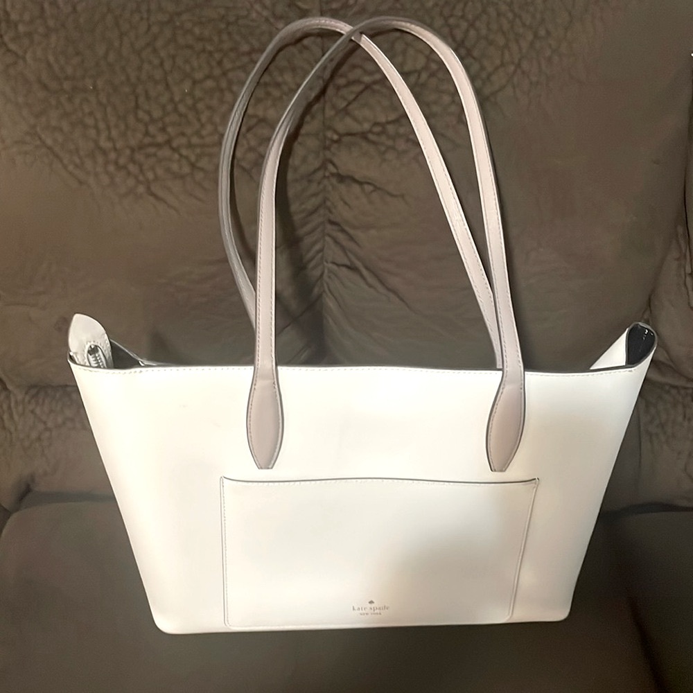 Kate Spade White Leather Handbag Purse Tote Bag